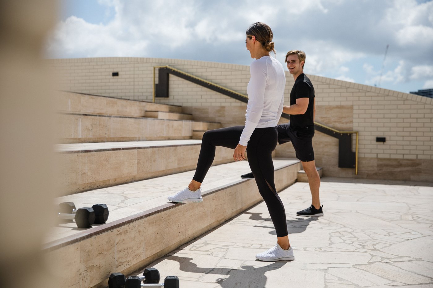 Tristan Forbes training a client outdoors in Brisbane